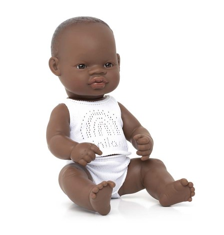 Miniland Baby Doll African Girl- 32cm.