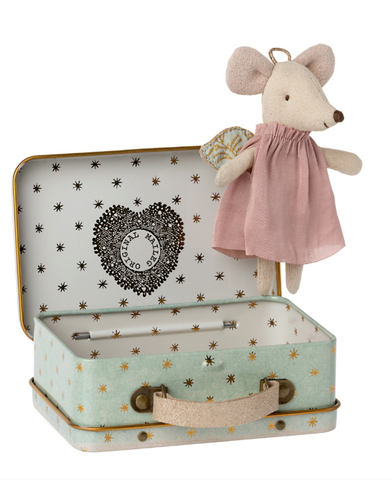 Maileg Guardian Angel Mouse in Suitcase