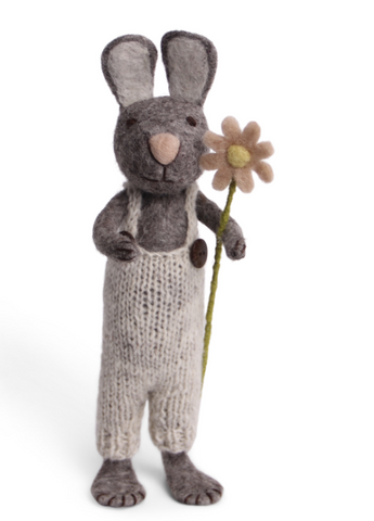 Gry & Sif Bunny Big Grey pants & flower - 10912