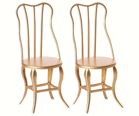 Maileg Vintage Chairs Micro Gold 2 pcs