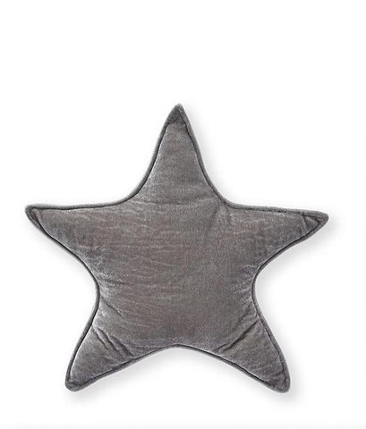 Velvet Star Cushion - Grey